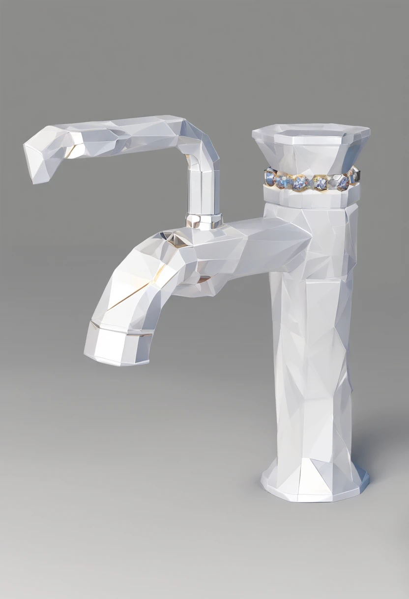 White faucet,With metallic gemstones