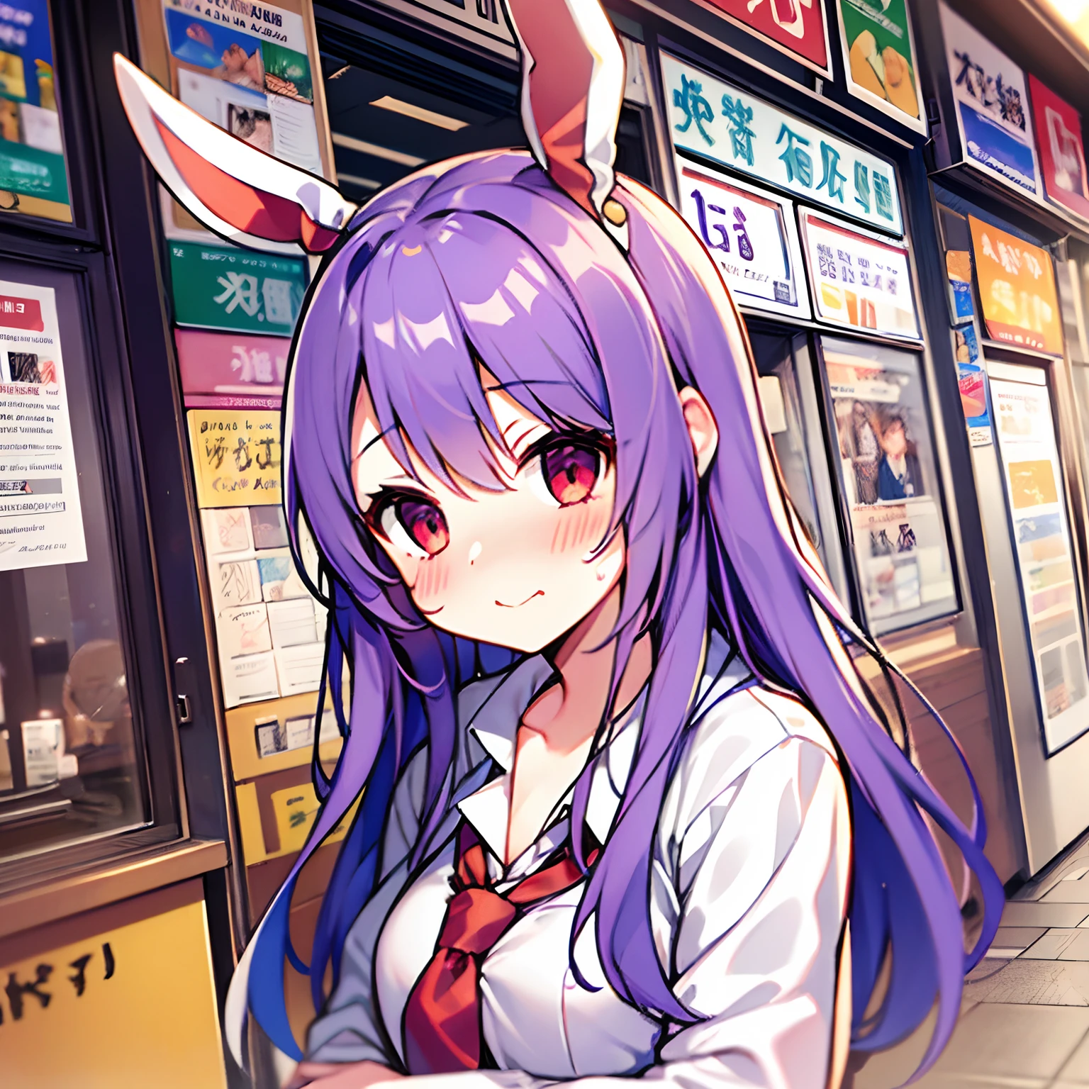 1girl, reisen udongein inaba、blushed face、