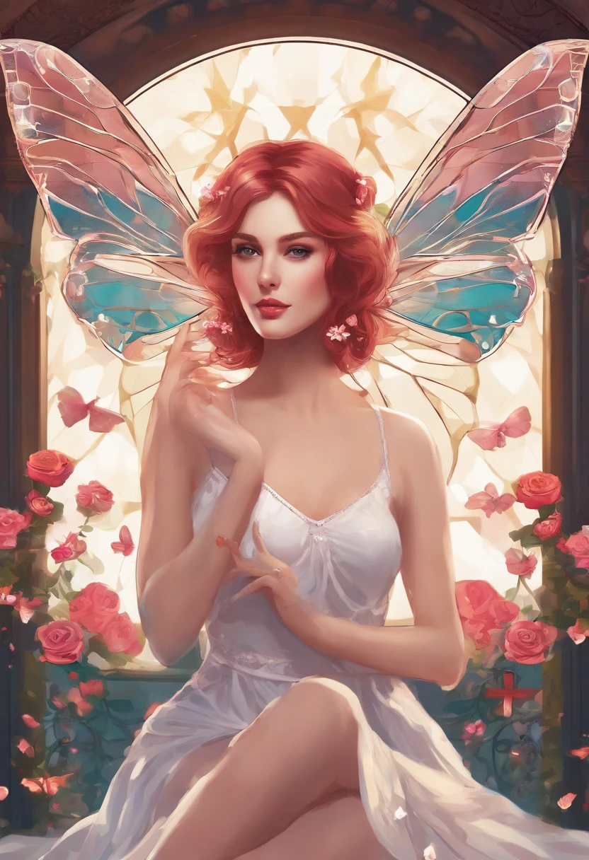 1 girl "Molly Ringwald com vestido vinho longo", (Jogo King Card:1.5, simetria rotacional),Stephen Gammell,(cowboy shot), Minimalist compositions, requintada armadura de cristal,Fio Eletroluminescente, magic sparks, enchanted magical fantasy. Peach Blossom Land, heaven, Jogo CG, Hand Painted Style, 8k, Ultra HD | | |, arte digital conceitual, Azure azul e cinza,(Very detailed, Reasonable design, linhas claras, Alta nitidez, melhor qualidade, master part, 4k ).