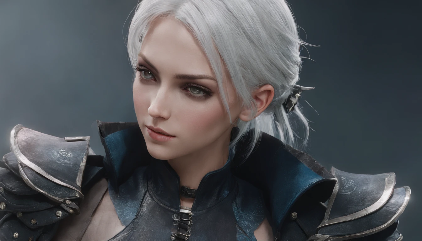 Cirilla Fiona Elen Riannon,Highest image quality,Outstanding details,超高分辨率,(Fidelity:1.4), Favor the details, Dragon Knight,Cloak, She has a delicate and beautiful face,Raised sexy,cyber punk perssonage,Futuristic,mechanically aesthetic,Virtual Engine 5,Perfect detail rendering,rendering by octane,hyper HD