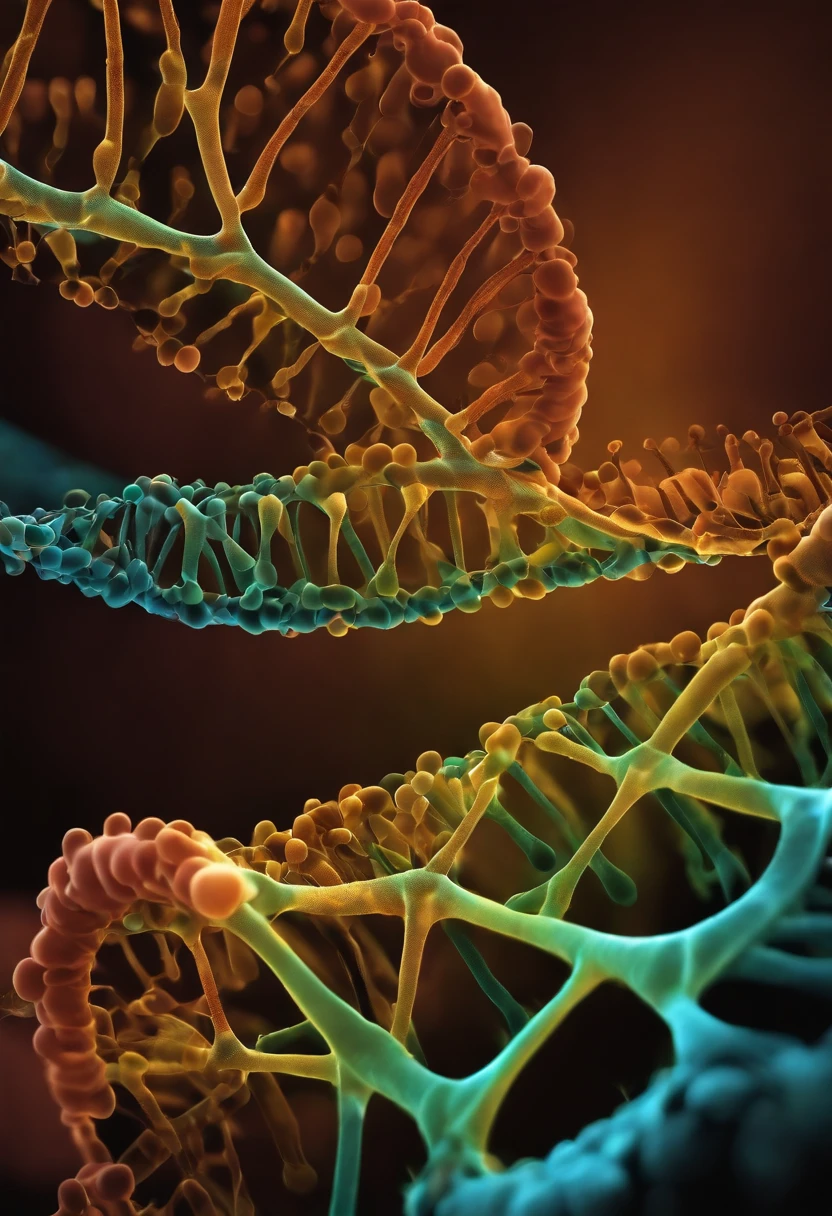 Enlarged view of DNA electron microscopy