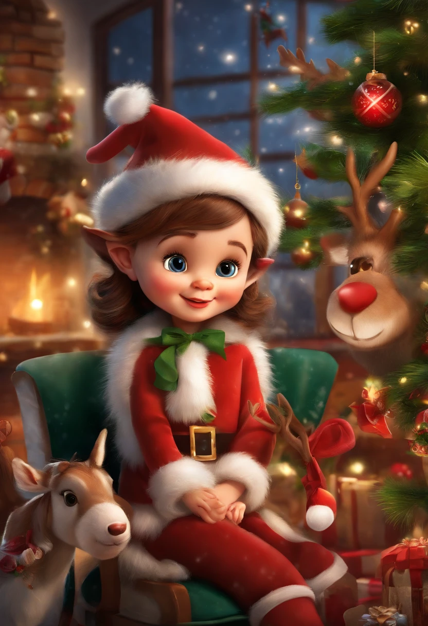 Mainly Christmas theme,Rich and super interesting content,(Santa Claus,Reindeer,Christmas Elves,Naughty Children,Nice Children)Painting way display,Super HD,ultra-detailliert,rendering, high details high quality --aspect 16:9