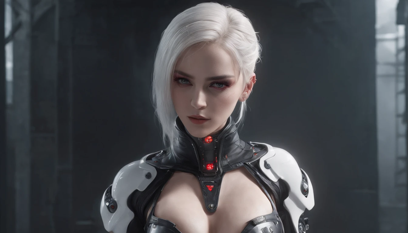 Cirilla Fiona Elen Riannon,Highest image quality,Outstanding details,超高分辨率,(Fidelity:1.4),The best illustration,Favor the details,closeup cleavage,A mech girl,He has a delicate and beautiful face,((Red and white semi-mechanical body:1.8)),Raised sexy,cleavage,onbed,frontage,cyber punk perssonage,Futuristic,mechanically aesthetic,Complex machinery,The background is a high-tech lighting scene in the future city,Virtual Engine 5,Perfect detail rendering,rendering by octane,hyper HD