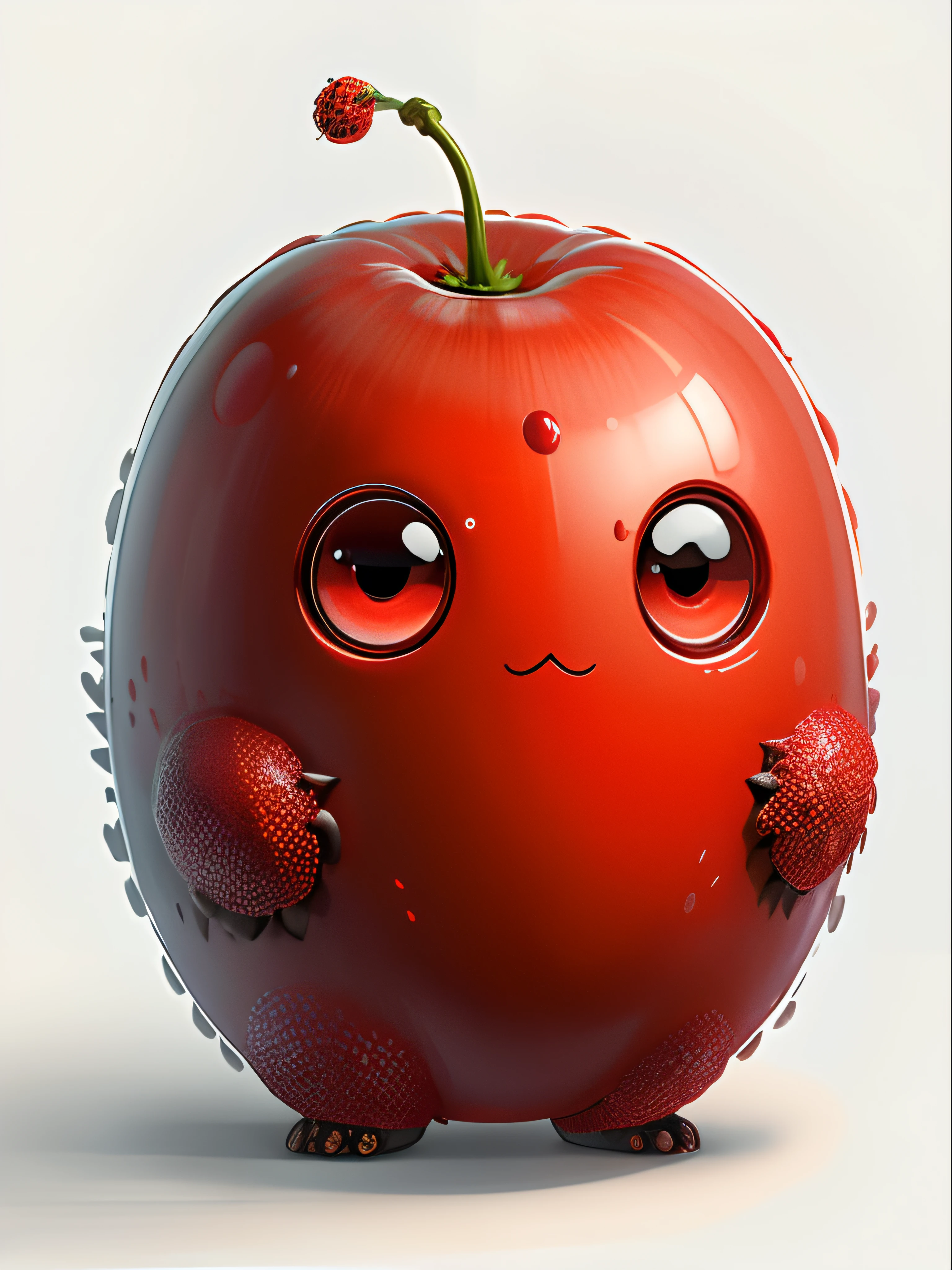 "Create masterpieces of cute creatures with super detailed concept art，Inspired by:. Unleash your inner Cu73Cre4ture programmer with the power of steady diffusion，Bring your imagination to life!", Red color body, Red goji berry shape, high detal, 4K，wolfberry