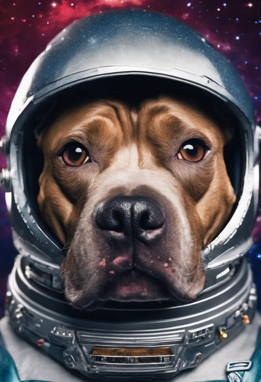 cinematic photo Embroidery of a smug, pit bull indiferente, equiretangular 360, Romantic, arte por Michael Hutter . fotografia 35mm, Film, Bokeh, profissional, 4k, altamente detalhado