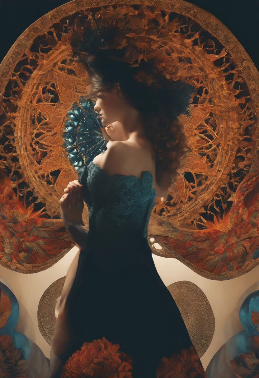 official art, unity 8k wallpaper, ultra detailed, beautiful and aesthetic, masterpiece, best quality, (zentangle, mandala, tangle, entangle), (fractal art:1.3) , 1girl, extremely detailed, dynamic angle, cowboyshot, the most beautiful form of chaos, elegant, a brutalist designed, vivid colours, romanticism, by james jean, roby dwi antono, ross tran, francis bacon, michal mraz, adrian ghenie, petra cortright, gerhard richter, takato yamamoto, ashley wood, atmospheric, ecstasy of musical notes, streaming musical notes visible