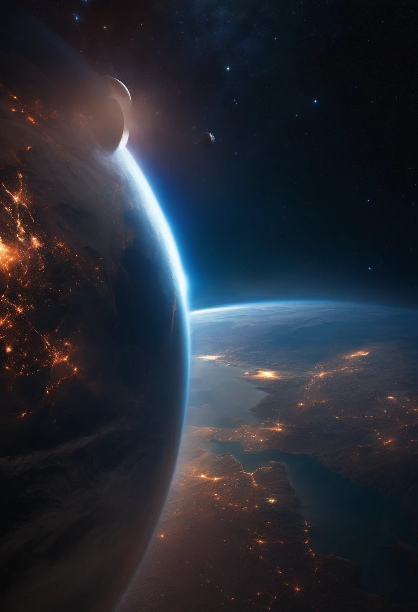 Earth seen from a spaceship