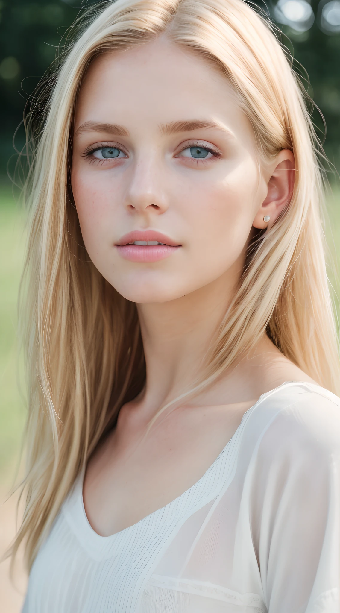 angel, armor gold , young blonde woman,beautiful blonde woman dress white, (masterpiece, best quality, high resolution:1.4), 1girl, angel, skin pores texture, Hair blonde, HD , Photography, movie, cinematic, full Body, Realistic, (8k, RAW photo, best quality, masterpiece:1.2), (realistic, photo-realistic:1.33), best quality, detailed eyes blue, cute,natural lighting, depth of field, film grain, wrinkled skin, sharp, detailed and realistic portrait of a woman ,(freckles:0.5) , outside, wearing a white t shirt, staring at camera, chapped lips, soft natural lighting, portrait photography, magical photography, dramatic lighting, photo realism, ultra-detailed, intimate portrait composition, Leica 50mm,