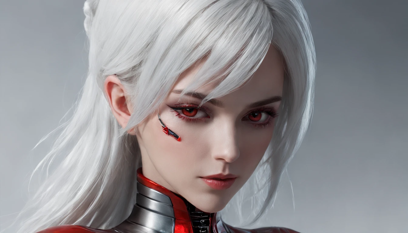 Cirilla Fiona Elen Riannon,Highest image quality,Outstanding details,超高分辨率,(Fidelity:1.4),The best illustration,Favor the details,closeup cleavage,A mech girl,He has a delicate and beautiful face,((Red and white semi-mechanical body:1.8)),Raised sexy,cleavage,onbed,frontage,cyber punk perssonage,Futuristic,mechanically aesthetic,Complex machinery,The background is a high-tech lighting scene in the future city,Virtual Engine 5,Perfect detail rendering,rendering by octane,hyper HD