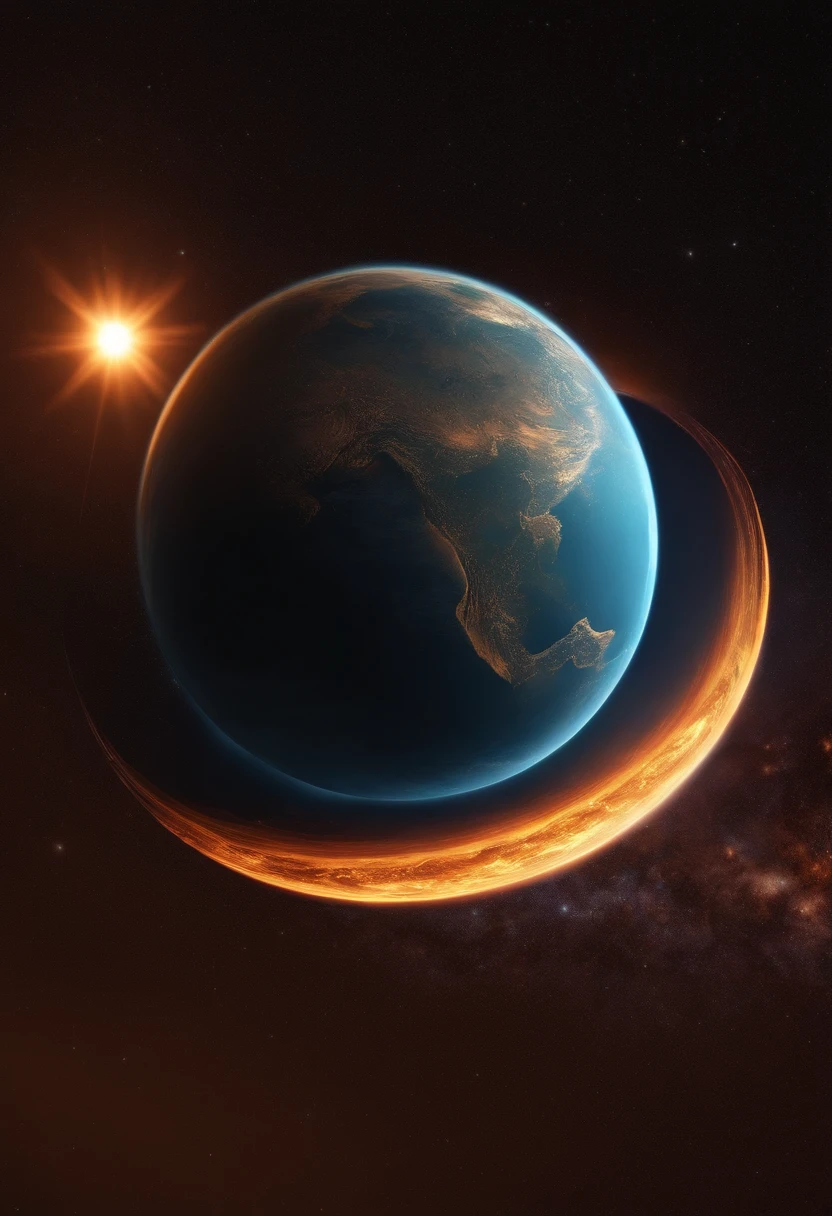 Model of a planet orbiting the Sun illustratio