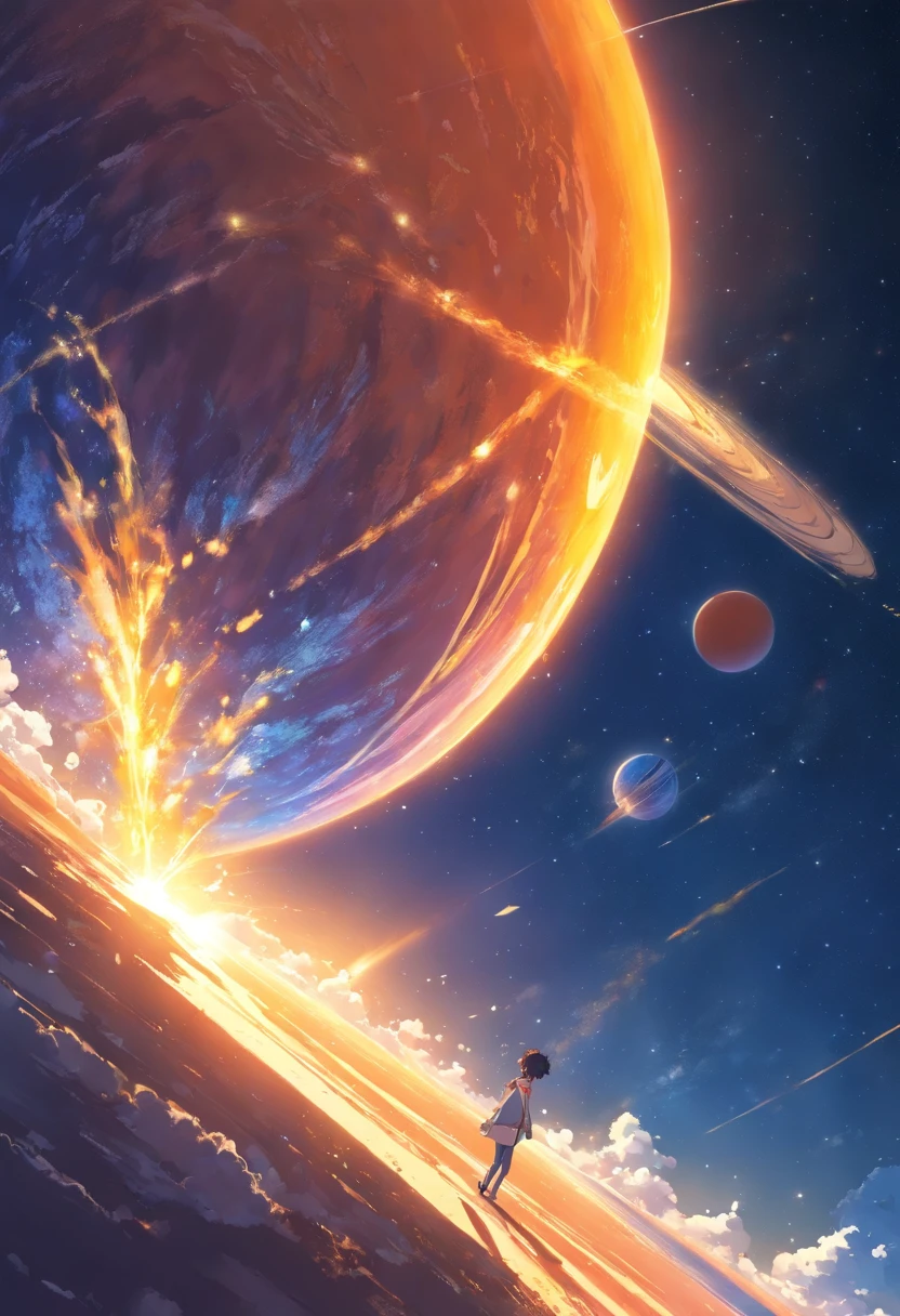 Model of a planet orbiting the Sun illustratio