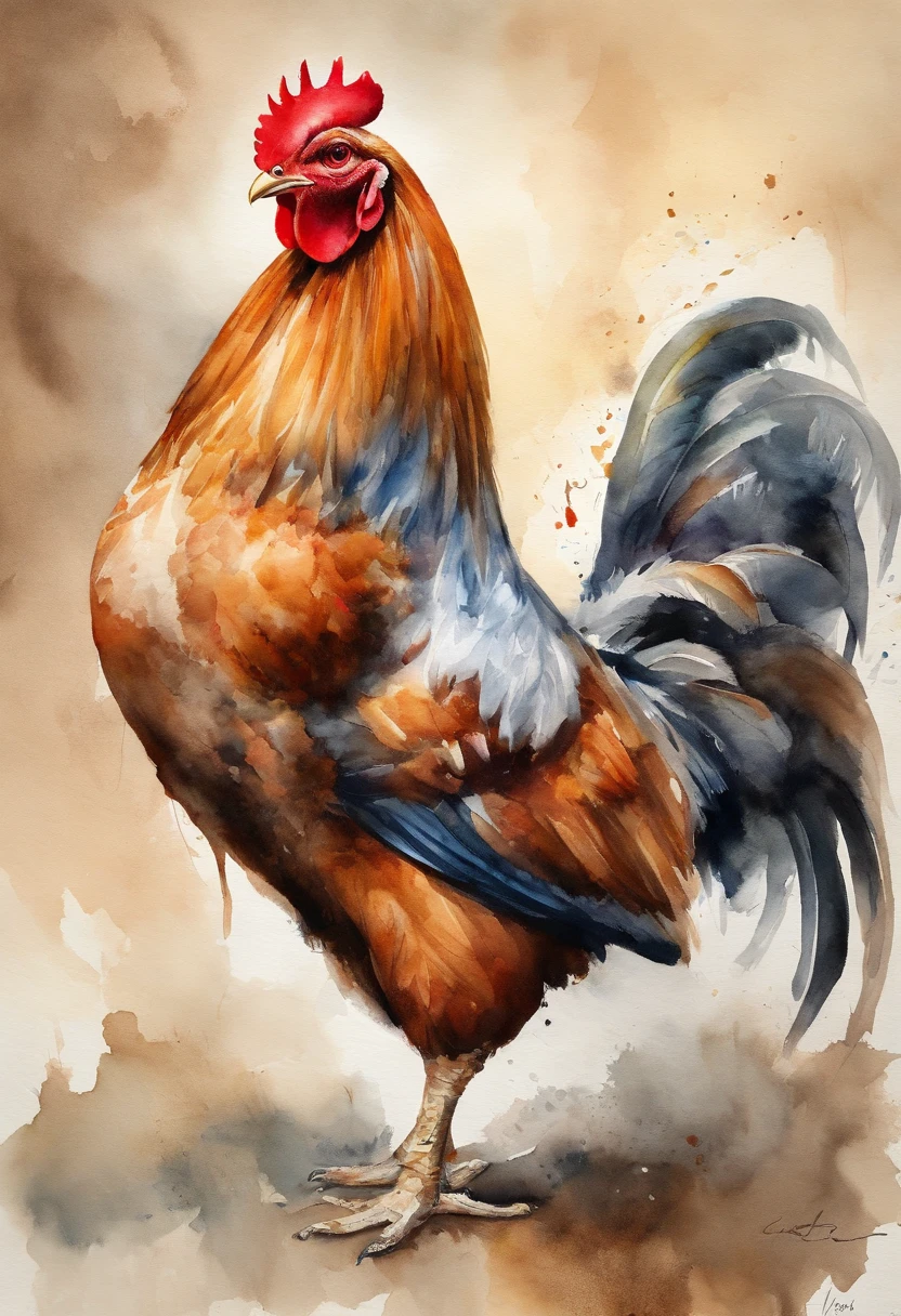 vectorial art, Colorful illustration with the Barcelos rooster, At the center, swirly vibrant colors,graffiti art,ink spatter,Wild and unbridled,rich and colorful,visual impact,Super detailed modern aesthetic