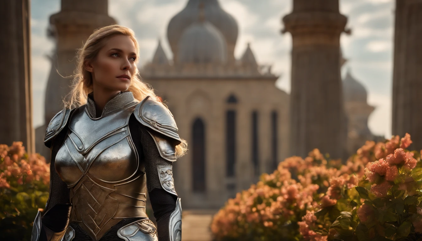 (8K, best quality:1.2), (masterpiece:1.37), (photo, photorealistic:1.37), (ultrahigh-res), half body, walking pose, shot from front, slow motion, female paladin wearing the full body, (light silver armour:1.2),(ornately decorated armor), (insanely detailed, bloom:1.5), (highest quality, Alessandro Casagrande, Greg Rutkowski, Sally Mann, concept art, 4k), (analog:1.2), (high sharpness), (detailed pupils:1.1), detailed face and eyes, Masterpiece, best quality, (highly detailed photo:1.1), (long blonde Hair, ponytail,ecstatic:1.1), (young woman:1.1), sharp, (perfect body:1.1), realistic, real shadow, 3d, (temple background:1.2), arms crossed over the chest
photographed by Canan EOS R6, 135mm, 1/1250s, f/2.8, ISO 400