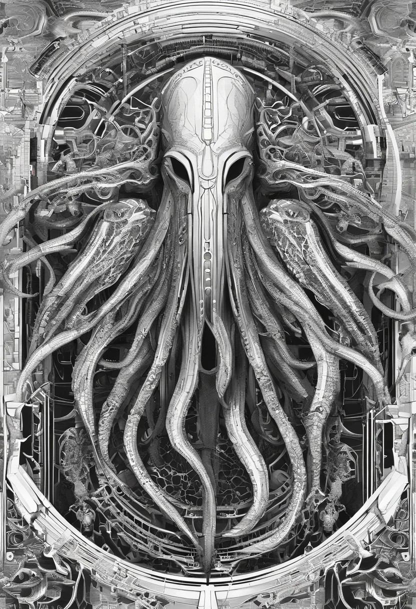 Cthulhu mythical creatures,Cthulhu,Highly detailed,8K