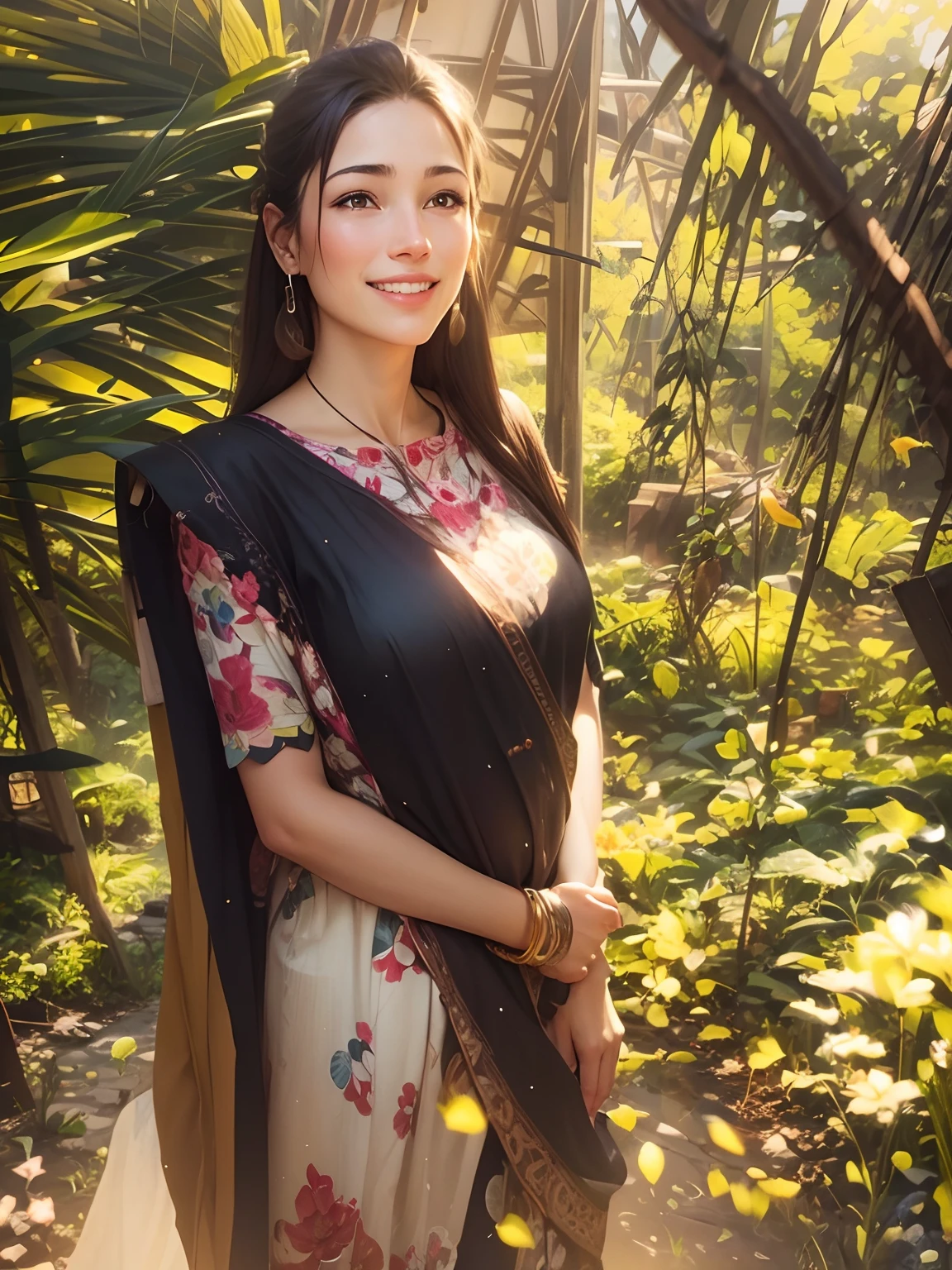 woman thinking about something happy