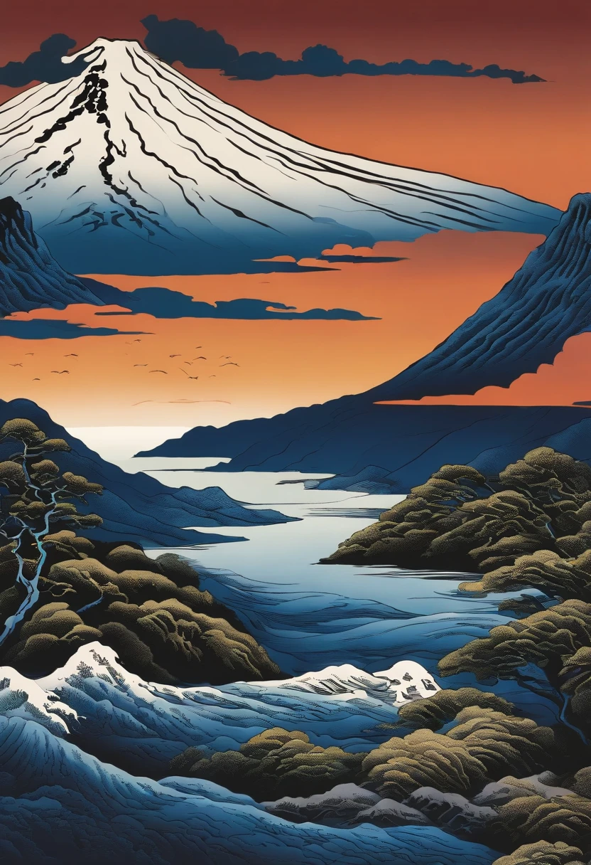 ukiyoe painting　Katsushika Hokusai　mare　Mt fuji