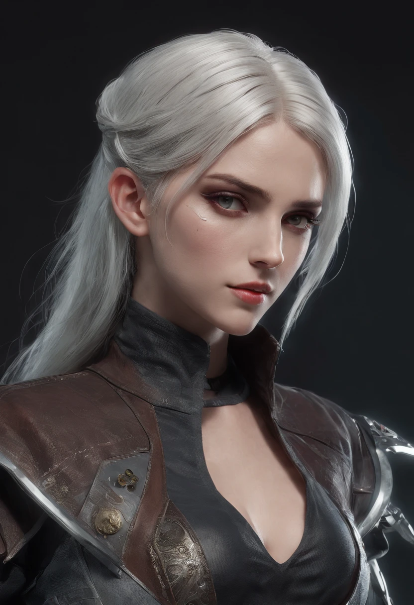 Cirilla Fiona Elen Riannon,Highest image quality,Outstanding details,超高分辨率,(Fidelity:1.4), Favor the details, Dragon Knight,Cloak, She has a delicate and beautiful face,Raised sexy,cyber punk perssonage,Futuristic,mechanically aesthetic,Virtual Engine 5,Perfect detail rendering,rendering by octane,hyper HD