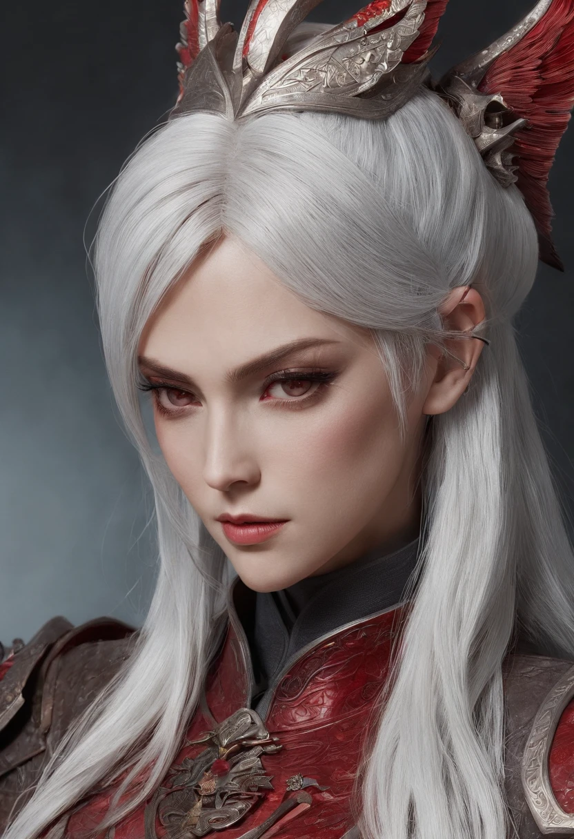 Cirilla Fiona Elen Riannon,Highest image quality,Outstanding details,超高分辨率,(Fidelity:1.4), Favor the details,closeup cleavage,dawn,Snow,winter,Wizard Sword,He has a delicate and beautiful face,Red Japanese oni armor,Raised sexy,frontage,cyber punk perssonage,Futuristic,mechanically aesthetic,Virtual Engine 5,Perfect detail rendering,rendering by octane,hyper HD