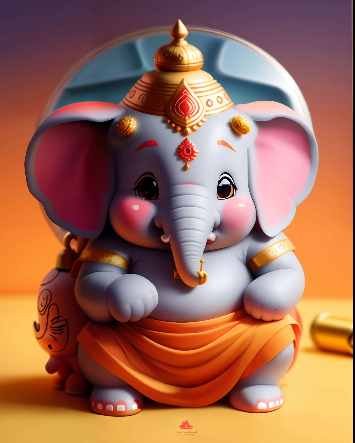 cute little bal ganesh ji wiyh madak in hand
