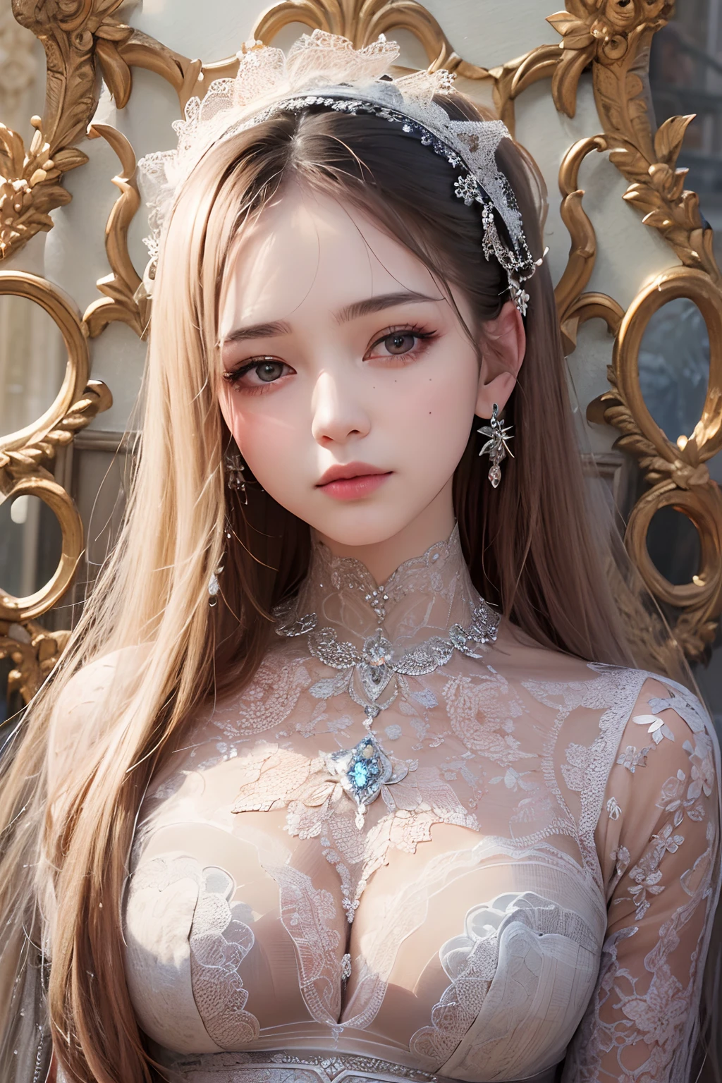 (absurderes、Hi-Res、ultra-detailliert)、intricate detailes、magnified textures、intricate detailes、finely eye and detailed face、intricate detailes、(a closed mouth)、(perfect  eyes、Matching eyes)、Super beautiful、((Front face))、sadness、Masterpiece