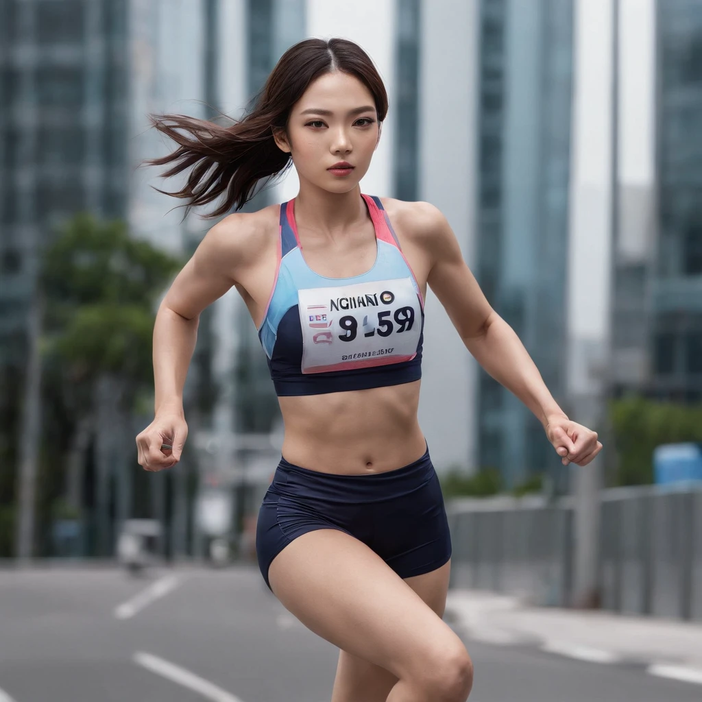 Highest quality,masterpiece,High resolution,1 girl,Night running,Bold composition,Motion Blur,detailed,Bokeh,(Motion Blur:1.6)
