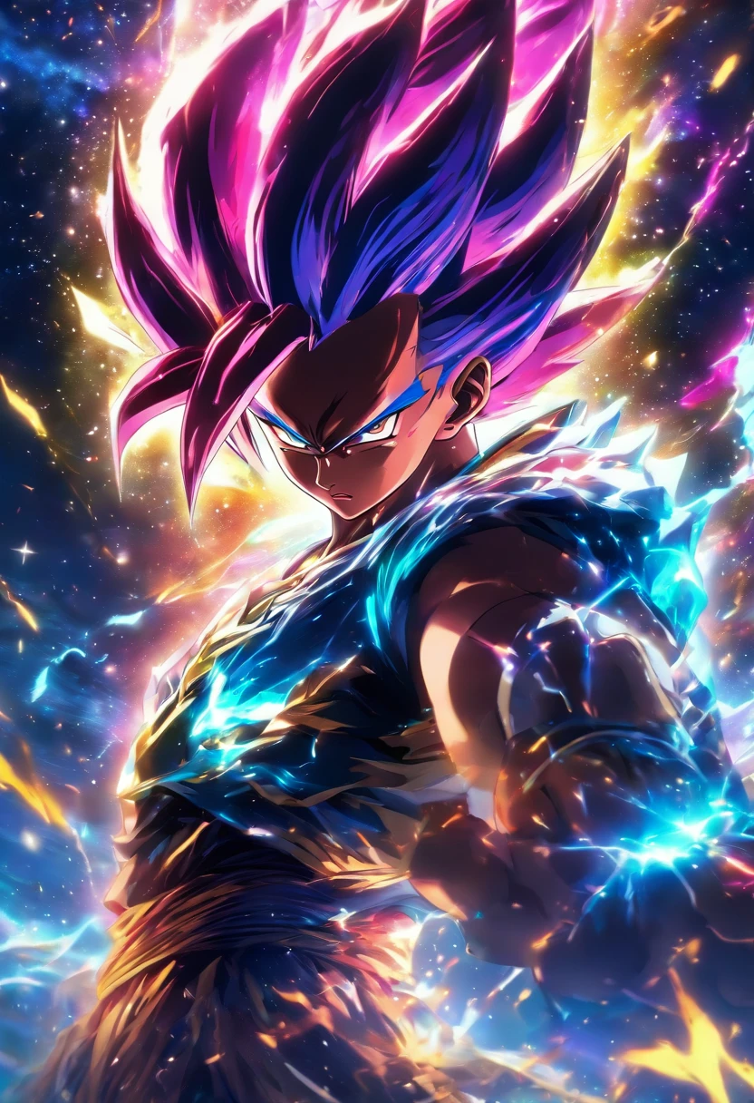 (Highly detailed, Vibrant colors),(Best quality, 4K, A high resolution) Cosmic Garu sprints under the stars, Leave vibrant traces of light in the starlit night scene. Symbolism of unlimited energy and unlimited potential. Energy movement and dynamic composition, Fantastical Atmosphere，DazzlingEffects, Glowing streaks of light. Strong emotions and the feeling of a crazy sprint, A dramatic contrast between dark skies and vivid light trajectories. Cinematic, epic shot.