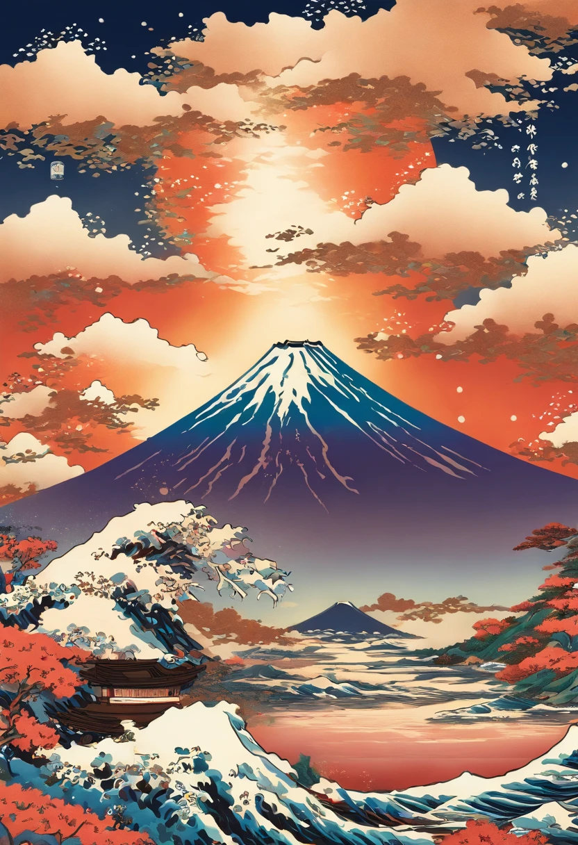 ukiyoe painting　Katsushika Hokusai　mare　Mt fuji