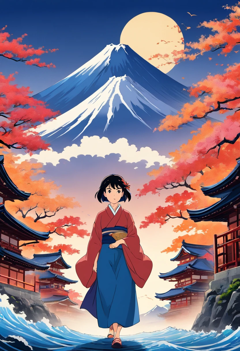 ukiyoe painting　Katsushika Hokusai　mare　Mt fuji