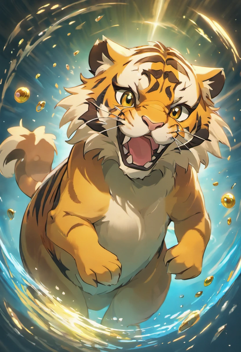 (best quality,4k,highres,masterpiece:1.2),ultra-detailed,(realistic,photorealistic,photo-realistic:1.37),HDR,UHD,studio lighting,ultra-fine painting,sharp focus,physically-based rendering,extreme detail description,professional,vivid colors,bokeh,cinematic,embroidered,evil tiger,fictional animal,equirectangular 360,king of the Planet earth,art by Michael Hutter,35mm photography,film,professional,highly detailed