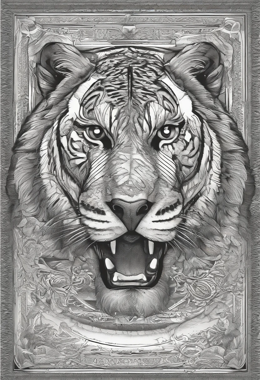 (best quality,4k,highres,masterpiece:1.2),ultra-detailed,(realistic,photorealistic,photo-realistic:1.37),HDR,UHD,studio lighting,ultra-fine painting,sharp focus,physically-based rendering,extreme detail description,professional,vivid colors,bokeh,cinematic,embroidered,evil tiger,fictional animal,equirectangular 360,king of the Planet earth,art by Michael Hutter,35mm photography,film,professional,highly detailed