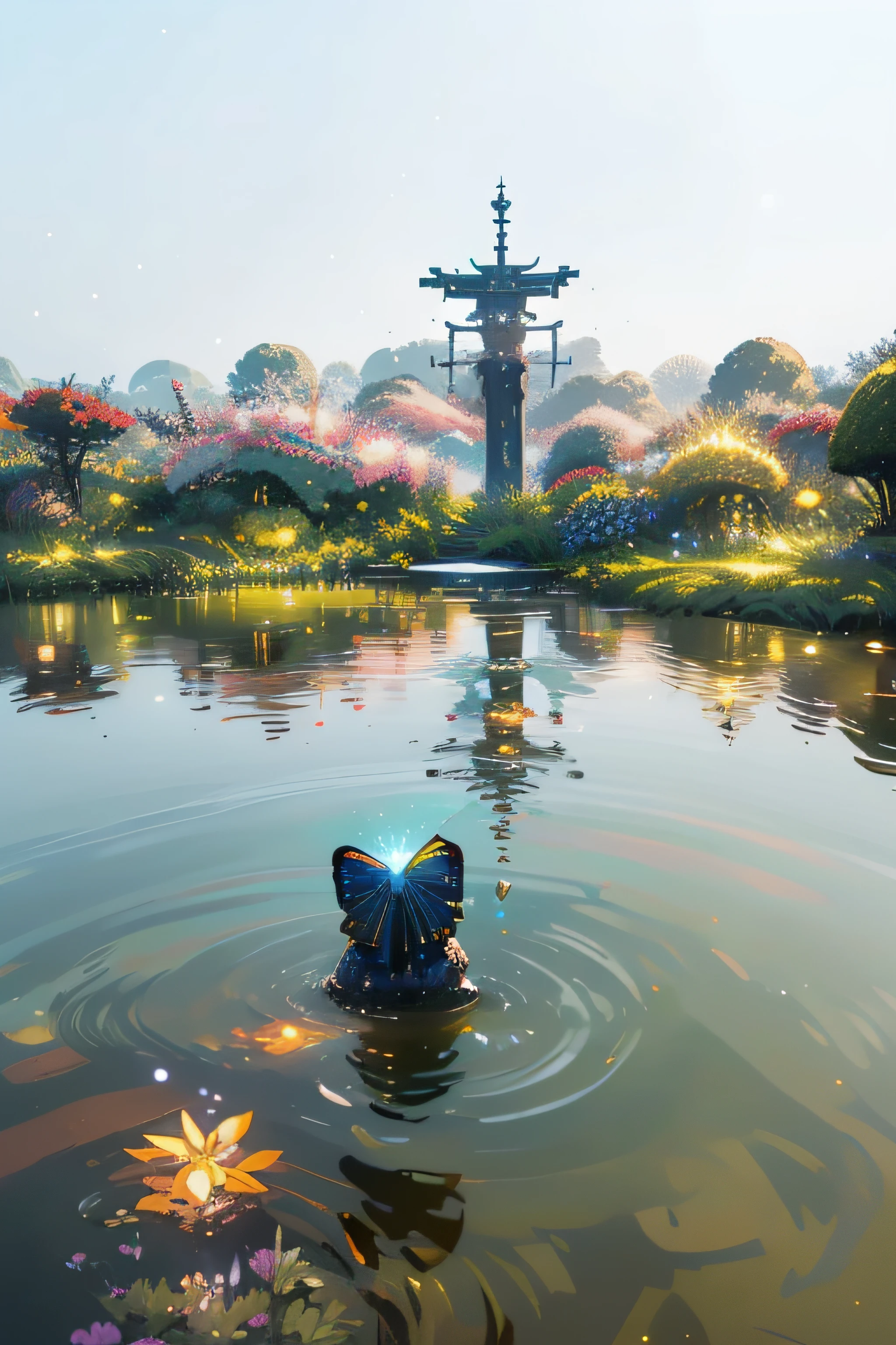 Master parts, Gorgeous, landscape, (((The No_Huma doesn't))), natta, florals, trpical garden, Starry sky, constellation, astounding, Vistas, water, thermography, cozily, Peaceful, meteors, cosmic, magic, magia, special, Tik, ((glowworm))