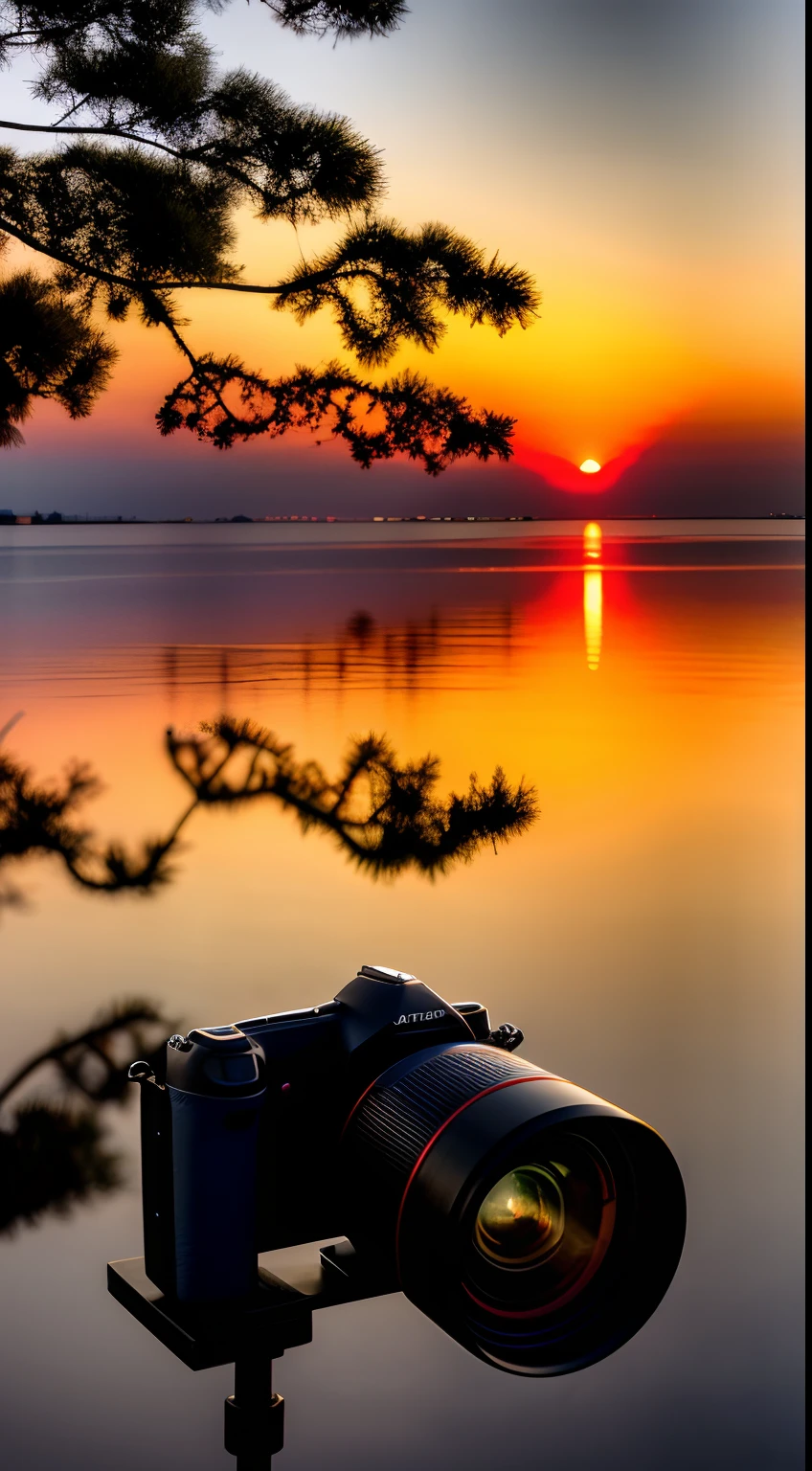 Sunset, evening glow, distant view, realistic, rich colors, gorgeous and colorful, wide-angle lens, shooting in the evening, positive film, naturalistic style, high-definition filming.