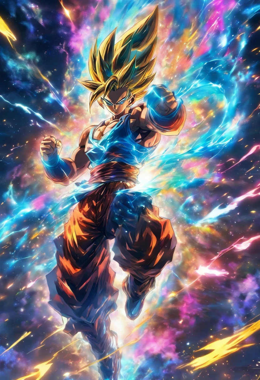 (Highly detailed, Vibrant colors),(Best quality, 4K, A high resolution) Cosmic Garu sprints under the stars, Leave vibrant traces of light in the starry night scene. Symbolism of unlimited energy and unlimited potential. Energy movement and dynamic composition, Fantastical Atmosphere,DazzlingEffects, Glowing streaks of light. Strong emotions and the feeling of a crazy sprint, A dramatic contrast between dark skies and vivid light trajectories. Cinematic, epic shot.