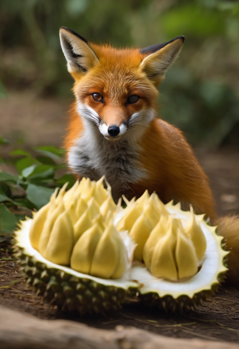 Foxes eat durian