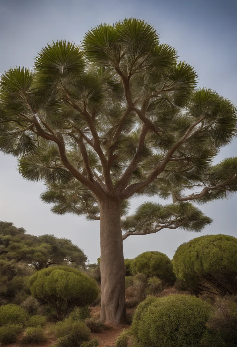 category:Martian plants
name:Dragon Tree
peculiarity:The leaves of the dragon tree have wing-like appendages,They are able to fly in the breeze,Like a little flying dragon。
shape:The canopy is wide,The leaves are long and narrow,Each leaf has two pairs of transparent wings。
magnitude:The height of the tree can reach five meters,The leaf length is about twenty centimeters。
Realiy。On the land of Mars。