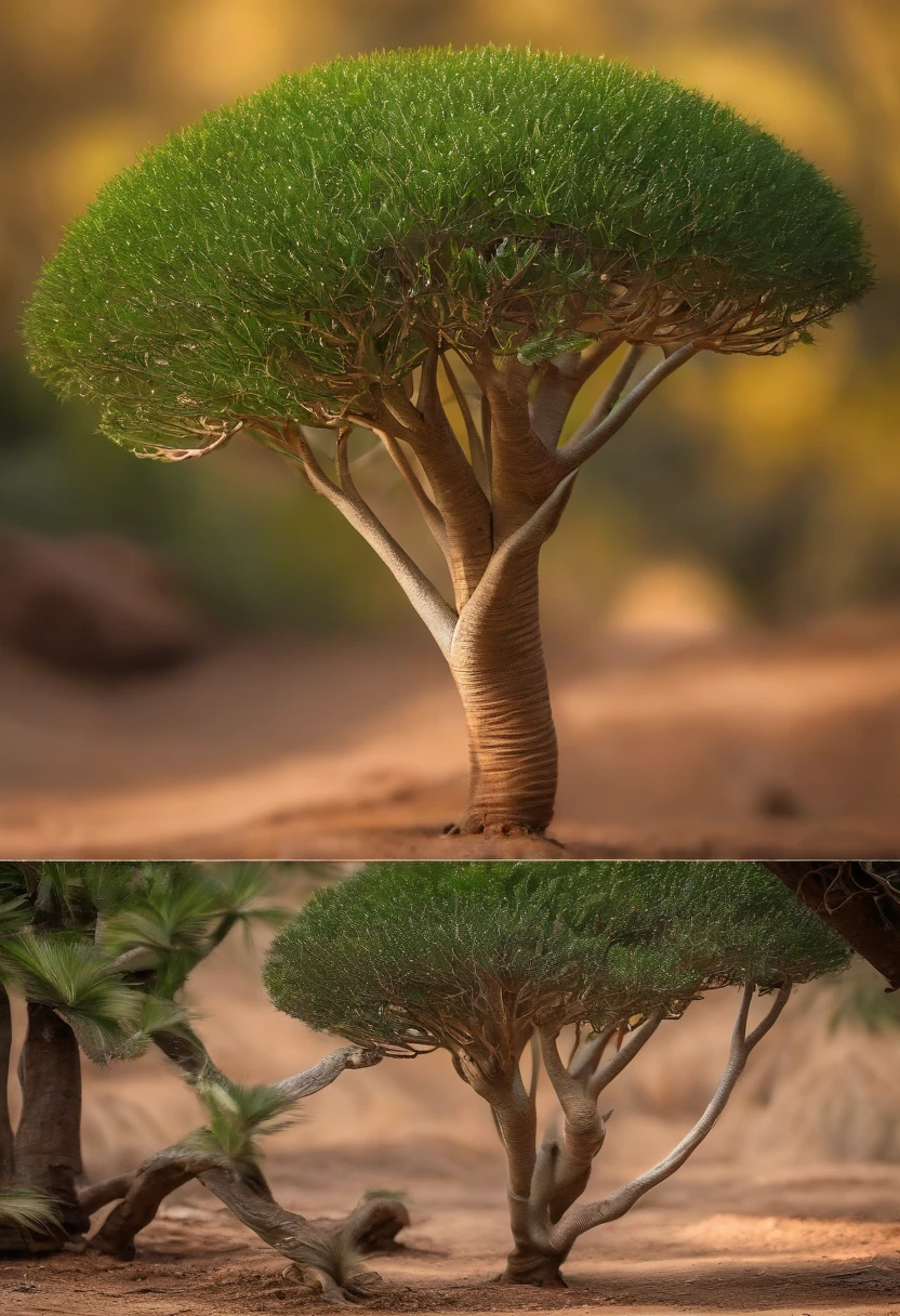 category:Martian plants
name:Dragon Tree
peculiarity:The leaves of the dragon tree have wing-like appendages,They are able to fly in the breeze,Like a little flying dragon。
shape:The canopy is wide,The leaves are long and narrow,Each leaf has two pairs of transparent wings。
magnitude:The height of the tree can reach five meters,The leaf length is about twenty centimeters。
Realiy。On the land of Mars。