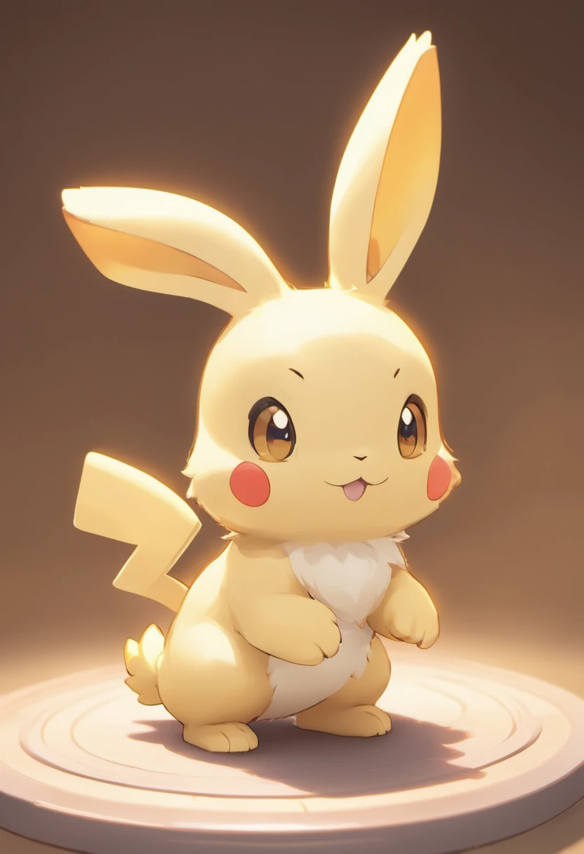 Cute Cute rabbit,popmart blind box,Bright background,3D Art,deep depth of field,Pixar Trend,Hyper realisitc,Ray Thrashing,intricate detailed,Motion Light,Full Body Esbian,Stand on your feet.