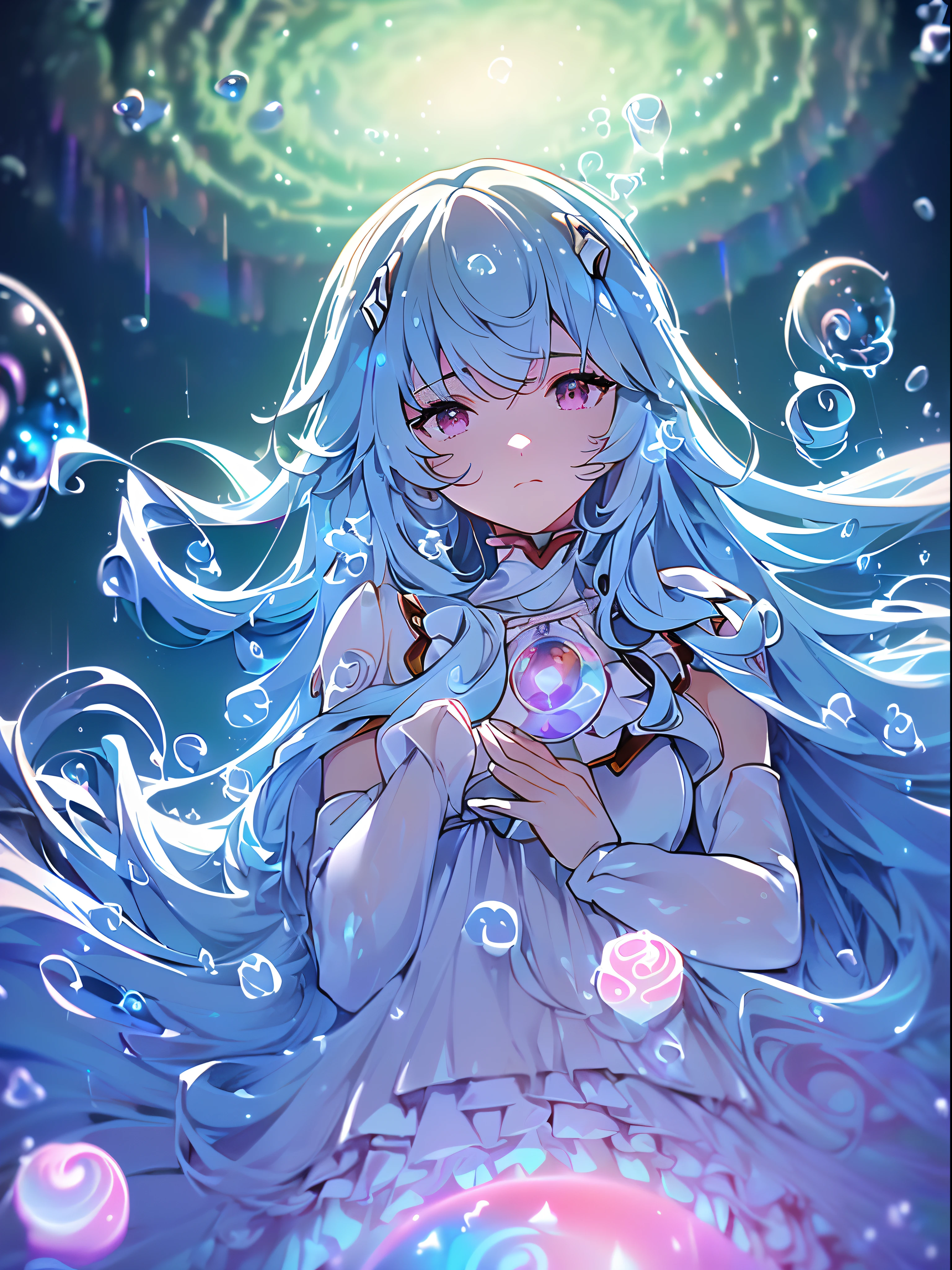 (((ayanami rei))),((((BREAK,Design an image with a fisheye lens effect, capturing a wide field of view with a distinctive, curved perspective.BREAK,)))((1girl:1.1,solo,))(masterpiece,best quality, official art,aim to viewers, beautiful and aesthetic:1.3),((ultra high res,golden ratio,)) (4k),((seen from above,dawn,rainbow bridge,in the ocean,raindrops, dreamland,beautiful sky,detailed aurora)),((((spiral bubbles,))))dynamic lighting, cinematic lighting,(fantasy,blur image,((psychedelic)),((dreamy)),photo mapping,((holographic projection,))radiosity, physically-based rendering,automatic white balance), technological sense,Amazing,sharp focus,detailed background,rich background, (((high detailed skin,)))dynamic lighting,intricate detailed outfit,glowing eyes,watery eyes,((long hair,))deadpan,skiny,slender,smooth beast,white lolita dress,headgear,(masterpiece sidelighting),(bishoujo,lustrous),(sky blue hair,pink eyes,）[[delicate fingers and hands:0.55]::0.85],(detail fingers),(((Ultra Photographic Quality,ultra wide angles)))),((incredibly absurdres,photoreality)),(realilty:0.4),microshot,((extremely_detailed_eyes_and_face)),(disheveled hair),FilmGirl,(dynamic configuration: 1.2),Brilliant,drifting Nebula,ethereal, glossy ,striking contrast,