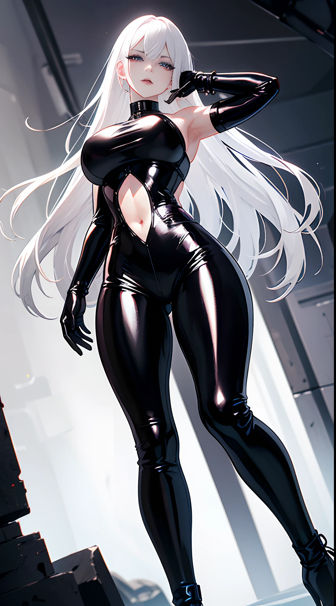 ((Highest quality)), ((masterpiece)), ((detailed)),(Browsing Caution) 
(8k) (ultra-detailed)(illustration)(high resolution) (((dakimakura))) (Wet and see-through bodysuit)((girl,Jet black penis))
Long Hair, stylish milf 