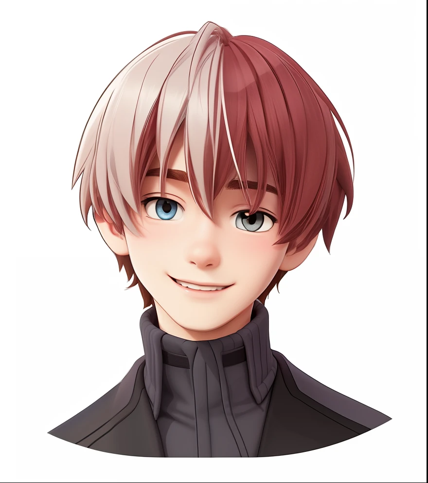 A young man of 18 years old, cute and handsome, cartoon