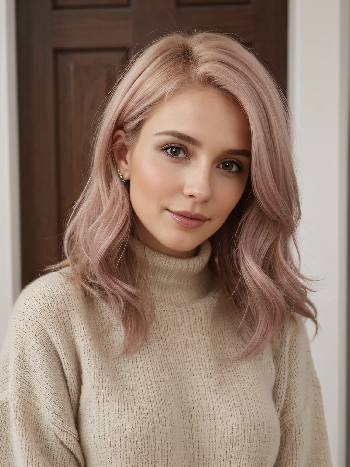 __hair color__, mulher Europeia, longos cabelos, fundo de uma boate, inverno, profissional, 4K, HD, UHD, 8K, alto detalhe, Ultra Definition