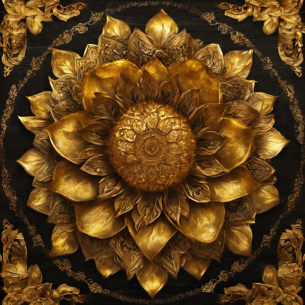 A golden water lily, lotus petals, radiating golden light, Lotus, with lotus flowers, glowing golden aura, a golden halo, soft golden light, glowing delicate flower, lotuses, gold ethereal light, gold flowers, sitting on a lotus flower, gilded lotus princess, Golden glow, Golden light, golden background with flowers, (extremely detailed CG unity 16k wallpaper:1.1), (Denoising strength: 1.45), (tmasterpiece:1.37), ray tracing, god rays, UHD, award winning