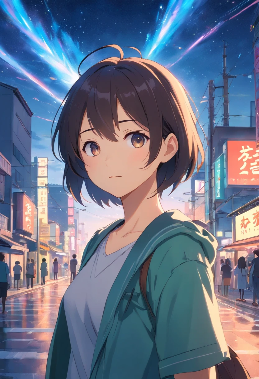 Chinese ink style,Hyper-detailing,comic strip,China-style,pupils,school ground,starrysky,highly detailed surreal vfx,Smudge,Faraway view,super-fine,ultra - detailed,high qulity,8K ,oc rendered,dynamic viewing angle