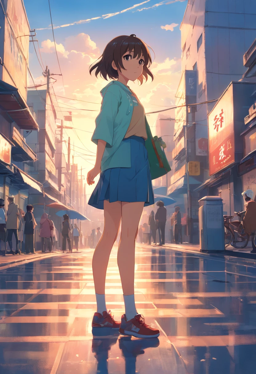 Chinese ink style，Hyper-detailing，comic strip，China-style，pupils，school ground，starrysky，highly detailed surreal vfx，Smudge，Faraway view，super-fine，ultra - detailed，high qulity，8K ，oc rendered，dynamic viewing angle