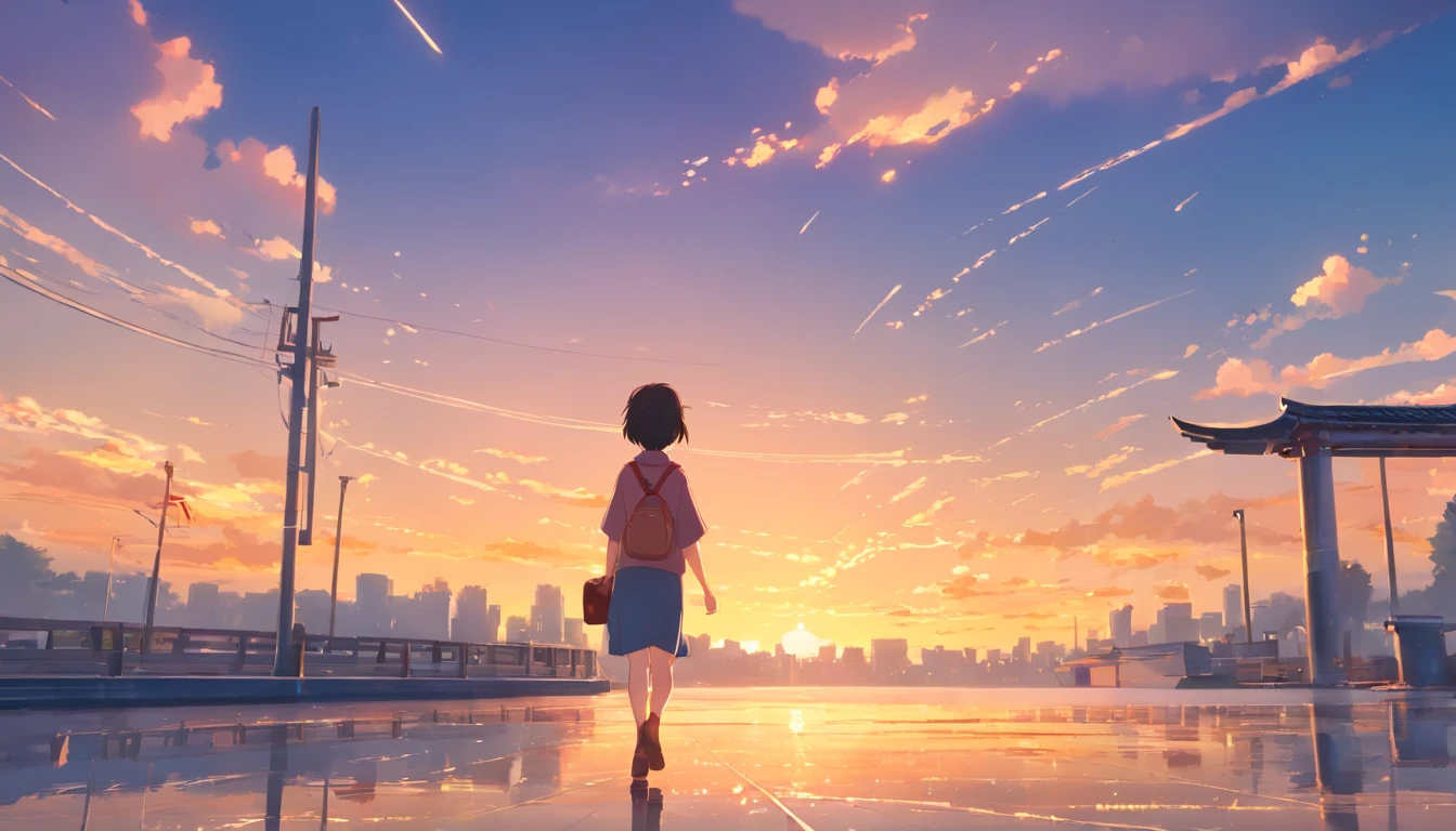 Chinese ink style,Hyper-detailing,comic strip,China-style,pupils,school ground,starrysky,highly detailed surreal vfx,Smudge,Faraway view,super-fine,ultra - detailed,high qulity,8K ,oc rendered,dynamic viewing angle