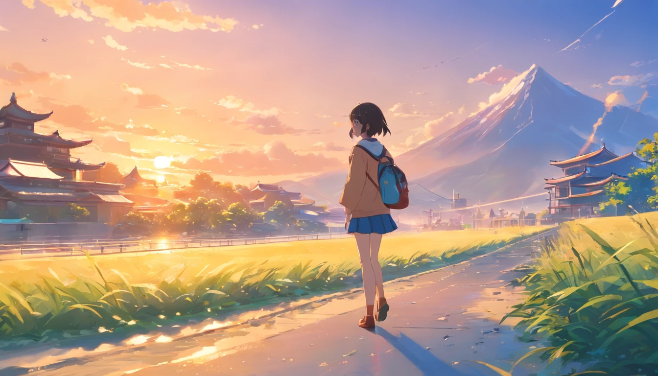 Chinese ink style,Hyper-detailing,comic strip,China-style,pupils,school ground,starrysky,highly detailed surreal vfx,Smudge,Faraway view,super-fine,ultra - detailed,high qulity,8K ,oc rendered,dynamic viewing angle