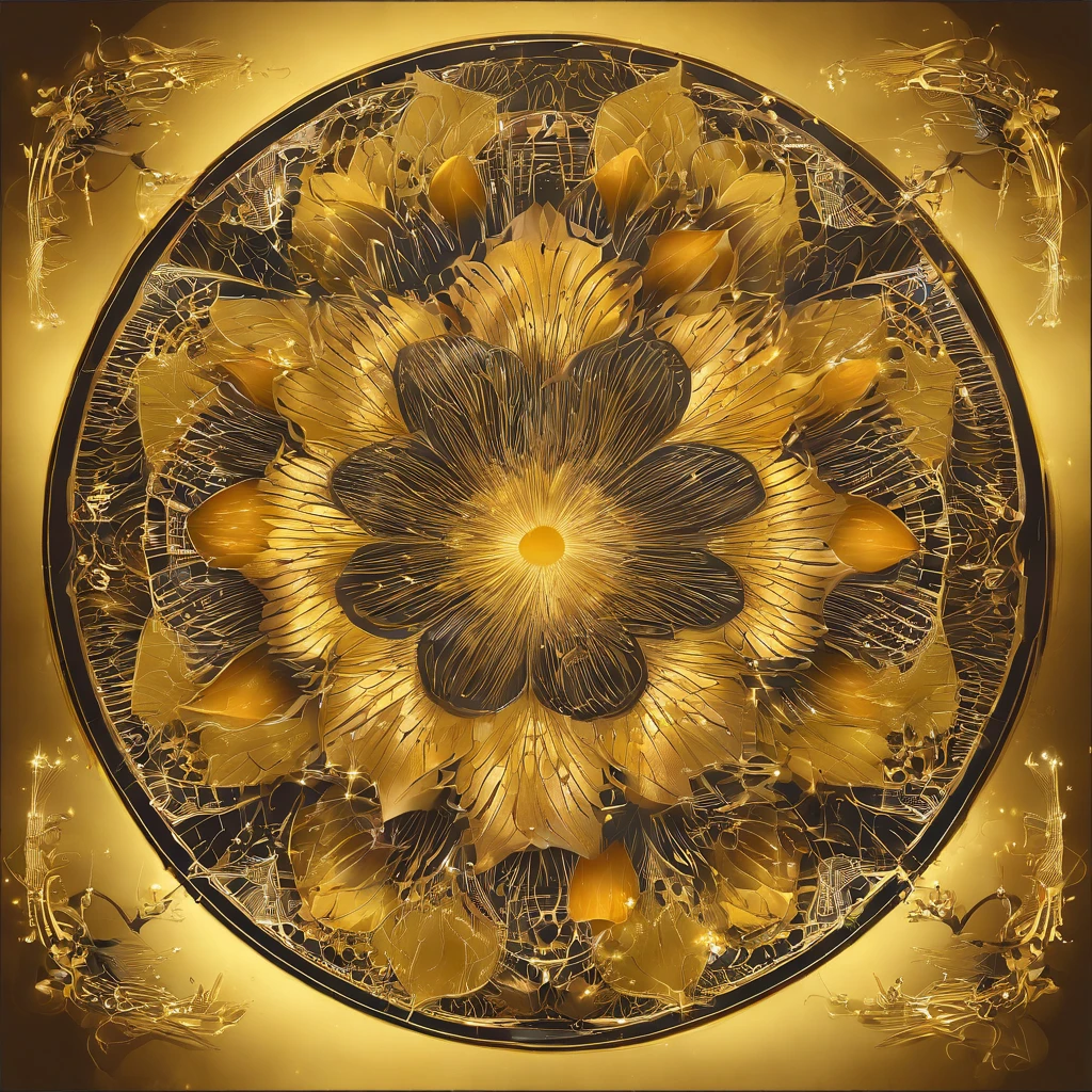 A golden water lily, lotus petals, radiating golden light, Lotus, with lotus flowers, glowing golden aura, a golden halo, soft golden light, glowing delicate flower, lotuses, gold ethereal light, gold flowers, sitting on a lotus flower, gilded lotus princess, Golden glow, Golden light, golden background with flowers, (extremely detailed CG unity 16k wallpaper:1.1), (Denoising strength: 1.45), (tmasterpiece:1.37), ray tracing, god rays, UHD, award winning