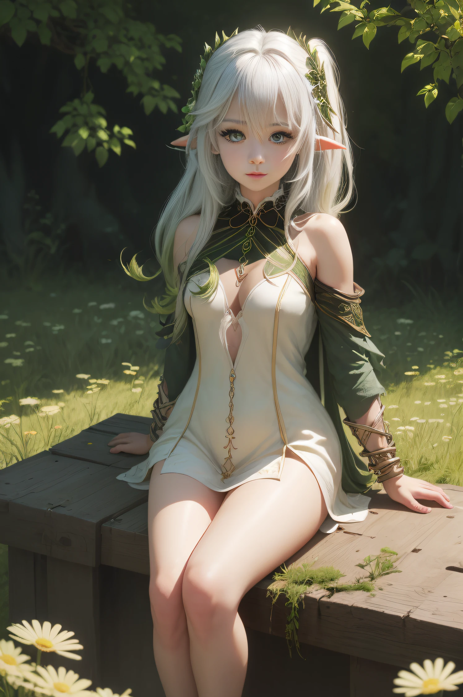 (((topless))), (((spread pussy))), (((spread legs))), (((large breast))), extremely detailed CG unified 8k wallpaper, very fine 8KCG wallpaper, (masterpiece, Best Quality), High resolution, Ultra-detailed, ultra-sharp, Cinematic lighting, 1 girl, full nude,Naked, sitting on beach, (((White sheer blouse, Microblouse, Sleeveless))), (((transparent blouse), (((navel ))), (((White sheer micro mini skirt))), (Beautiful face, Cute face, Detailed face), ((( silver Hair, semi-long hair, hair, Hair pulled back,))), (((Detailed beautiful green eyes))), BREAK, (((Sunny))),
