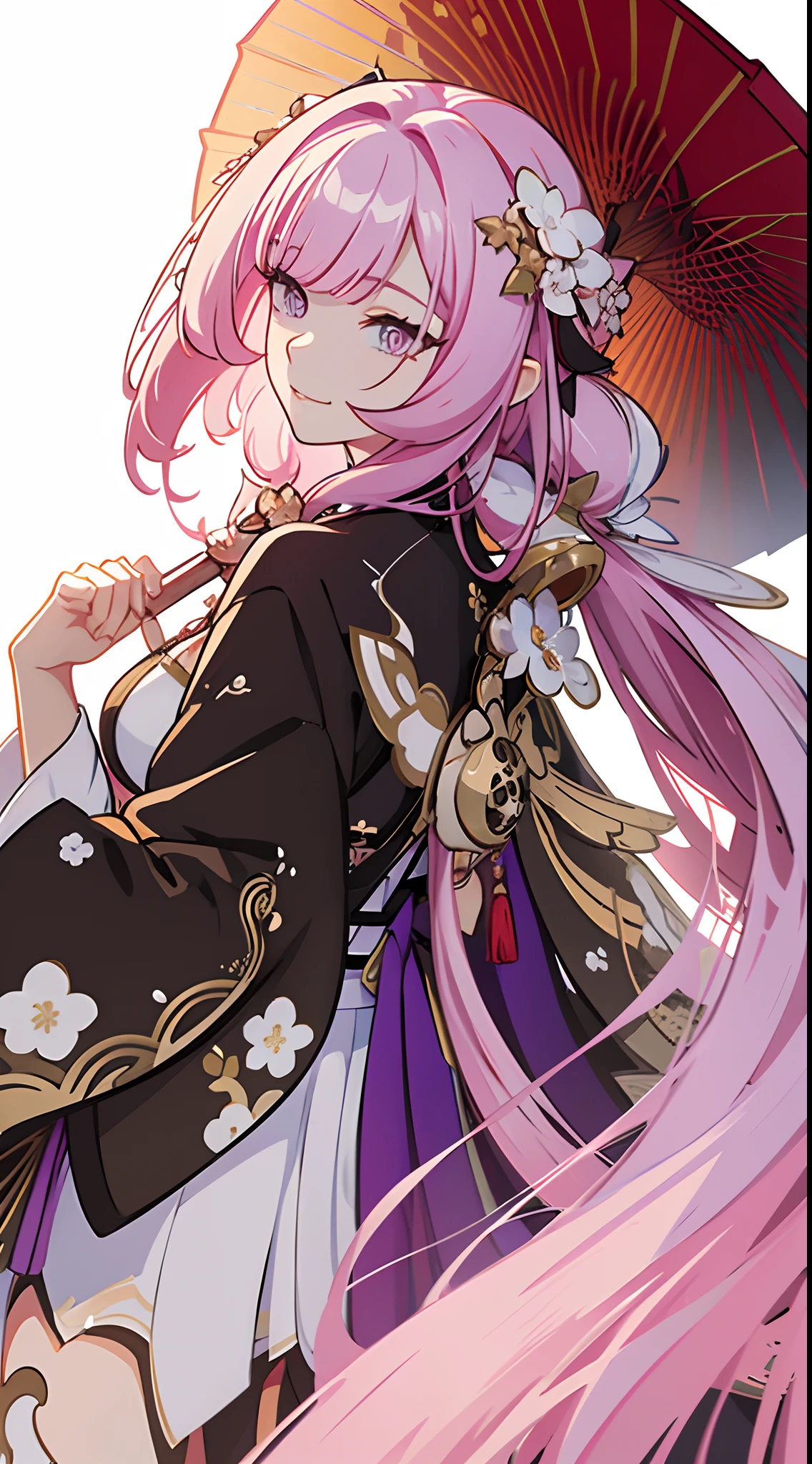 Arafed Mujer en un kimono con flores en la cabeza, Hermosa obra de arte digital, beautiful digital illustration, Hermosa pintura digital, gorgeous digital painting, Obras de arte al estilo de Guweiz, Render fotorrealista de Anime Girl, Anime CG arte suave, Hermoso arte digital, Gran arte digital con detalles, Awesome Digital Illustration, Arte detallado del anime digital, Render de abril, Hermoso retrato de anime