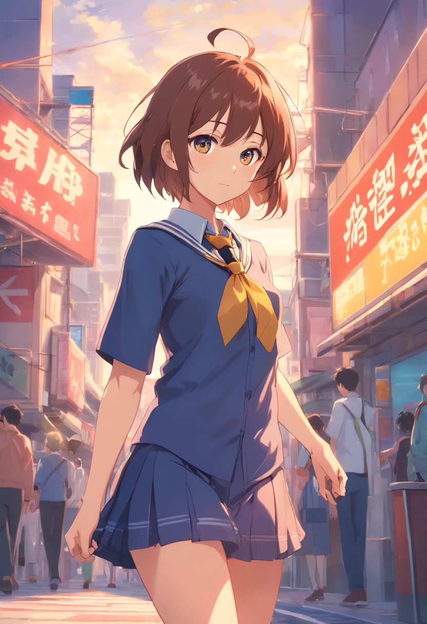 Chica de anime con uniforme escolar con corbata amarilla, como personaje de anime, Rei Hiroe, Chica de anime llamada Lucy, Anime visual de una chica linda, Mejor chica del anime, Nagatoro, ( ( ( Yoshinari Yoh ) ) ), Personaje femenino de anime, Personaje de anime, Una chica de anime, Sayori, Chiho, Wataru Kajikam fully